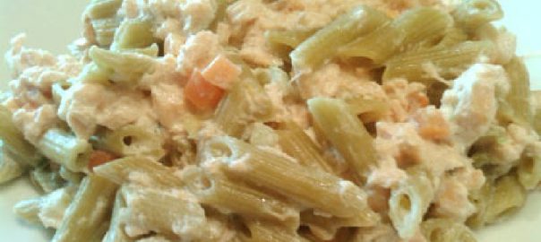 Penne verdi con ragù di salmone