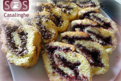 Rotolo con nutella e marmellata ai frutti di bosco