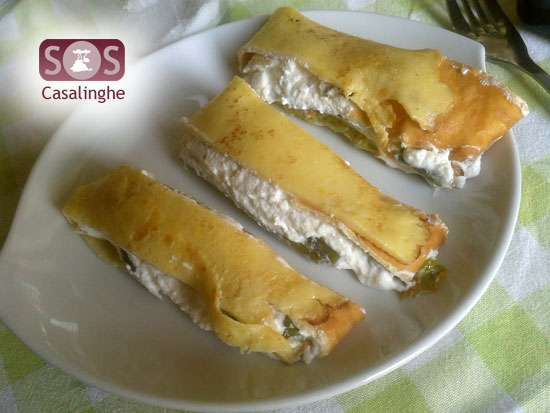 Crepes con ricotta e verdure