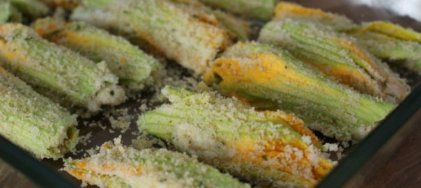 Fiori di zucca ripieni al forno