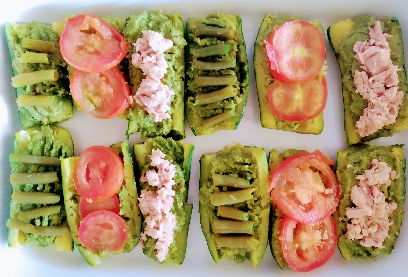Zucchine con crema di spinaci